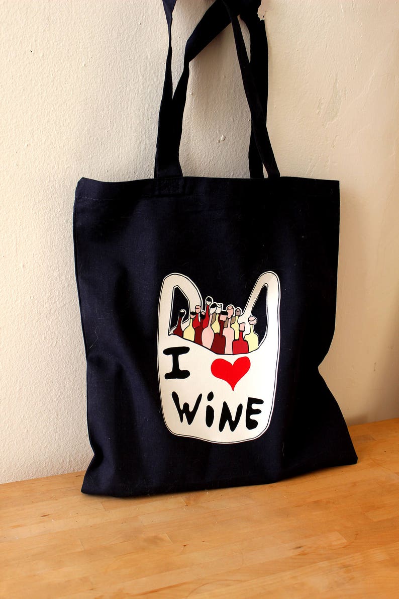 I love wine tote bag gift for a wine lover funny cotton bag wine lover canvas tote bag wine tote bag i love wine cotton tote bag