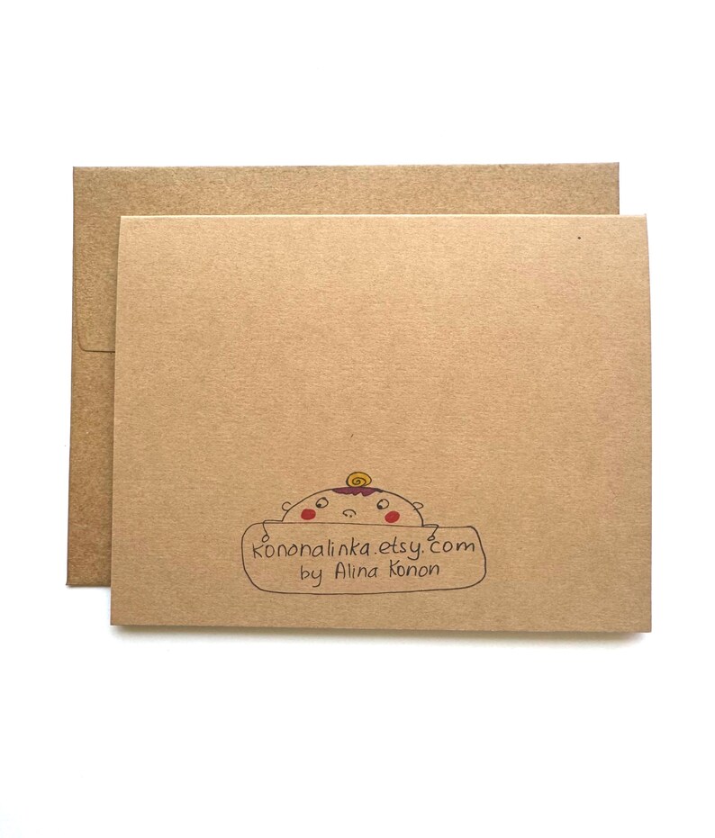 Funny Thanksgiving Card: Pig on Pumpkin, Recycled Cardstock image 2