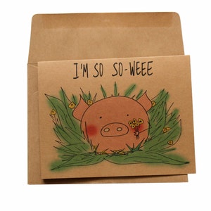 Je suis désolé carte - excuses drôle carte cochon calembours pour petite amie ou un ami - merci de me pardonner carte