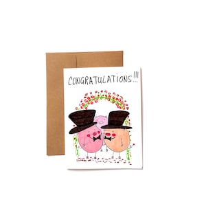 Carte de mariage gay - carte de félicitations pour deux mariés