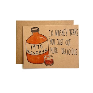 Carte du 50e anniversaire pour amateur de whisky - carte d'anniversaire amusante née en 1975 pour mari, femme, maman ou papa