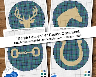 Adorno de Ralph Lauren - Patrones de puntada redonda de 4" para bordado y punto de cruz