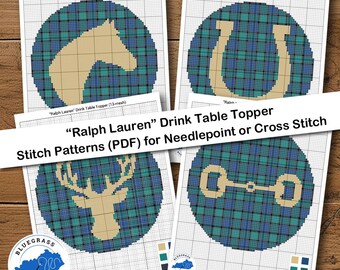 Patrón de puntada para manteles individuales de Ralph Lauren para bordado y punto de cruz