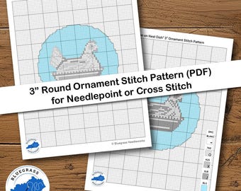 Patrón de punto ornamental redondo de 7,6 cm para bordado y punto de cruz.