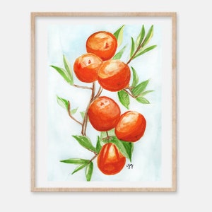 ORANGES - watercolor print hand painted print
