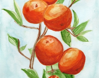 Bright Oranges - Fine Art Print Original Watercolor Art