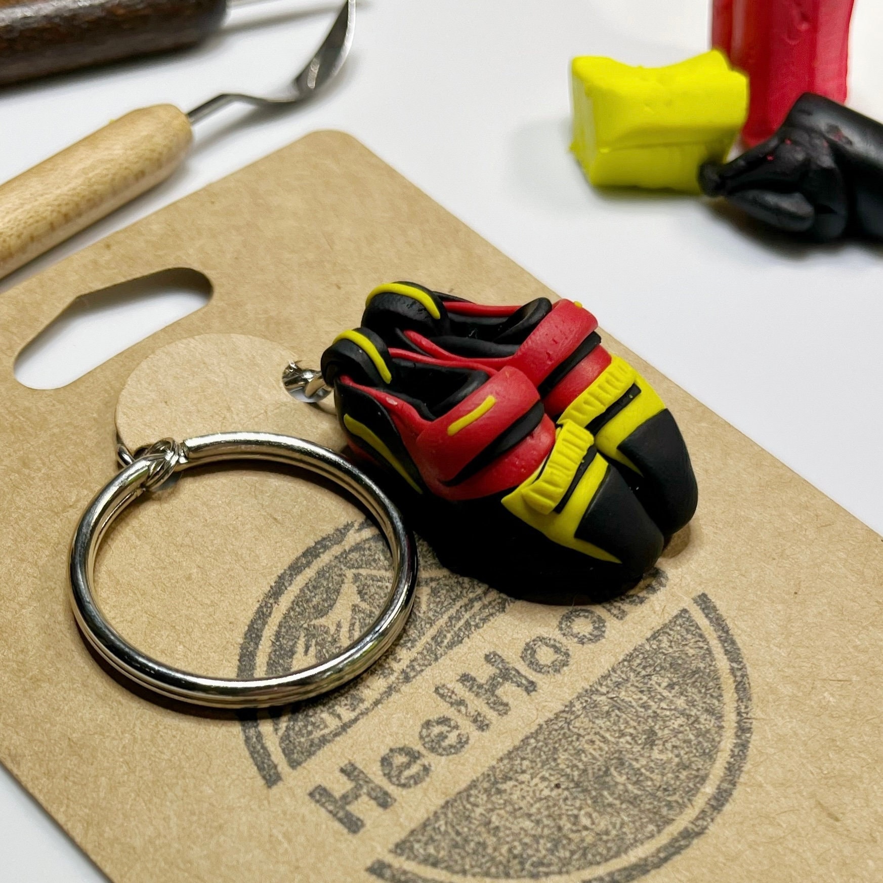 Custom rock shop climbing shoes