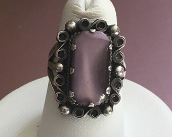 Vintage Sterling silver amethyst ring