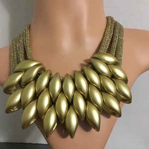 Metallic Link Statement/Choker Necklace/Light Weight/Bold