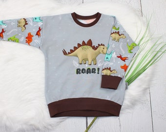 Oversize | Sweater | Pullover | Sweatshirt | Dinofreunde | Stegosaurus | Triceratops | Dino | Handmade