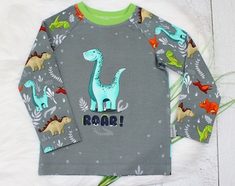 Dino | Langarmshirt | Pullover | Sweatshirt | Dinofreunde | Stegosaurus | Triceratops | Dino | Handmade