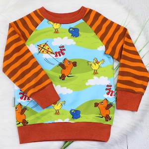 Herbstmaus Pullover | Die Sendung mit der Maus | Langarmshirt, Longsleeve, Raglanshirt, Junge, Mädchen, langarm