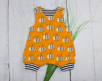 Summer romper | Bees | Romper | Rompers | Animals | Forest tie | handmade | Children's clothing