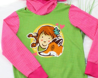 Hoodie with wrap hood | Ida | discount | The School of Magical Animals | Sweater | Jersey | pink | light green