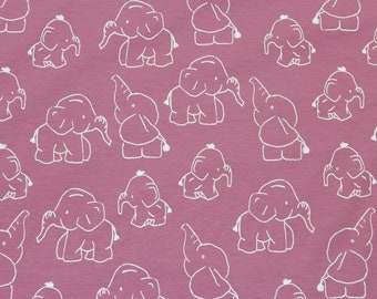 13.80 euros/meter elephant jersey cotton jersey children's fabric old pink