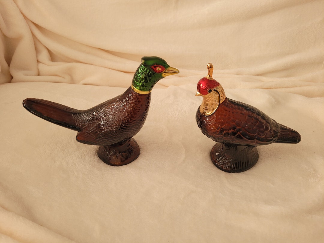 Avon Decanters Empty Quail and Pheasant Vintage Etsy