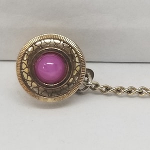 FA1473 Vintage Gold Filled Pink Star Sapphire Pin