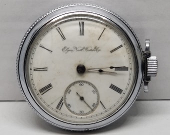FAPW315 1890 Elgin Pocket Watch, Grade 103/G.M. Wheeler, Size 18s, 15/17 Jewels, Not Working.