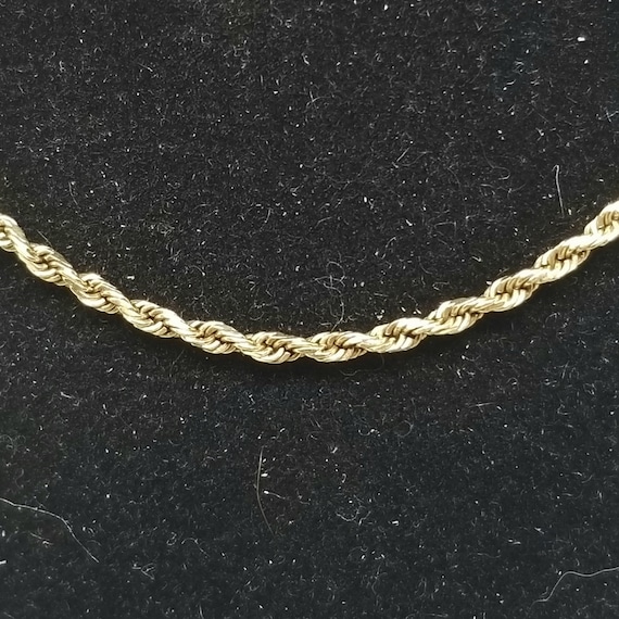 Z1450 Vintage 14K Yellow Gold Rope 21" Chain. - image 2