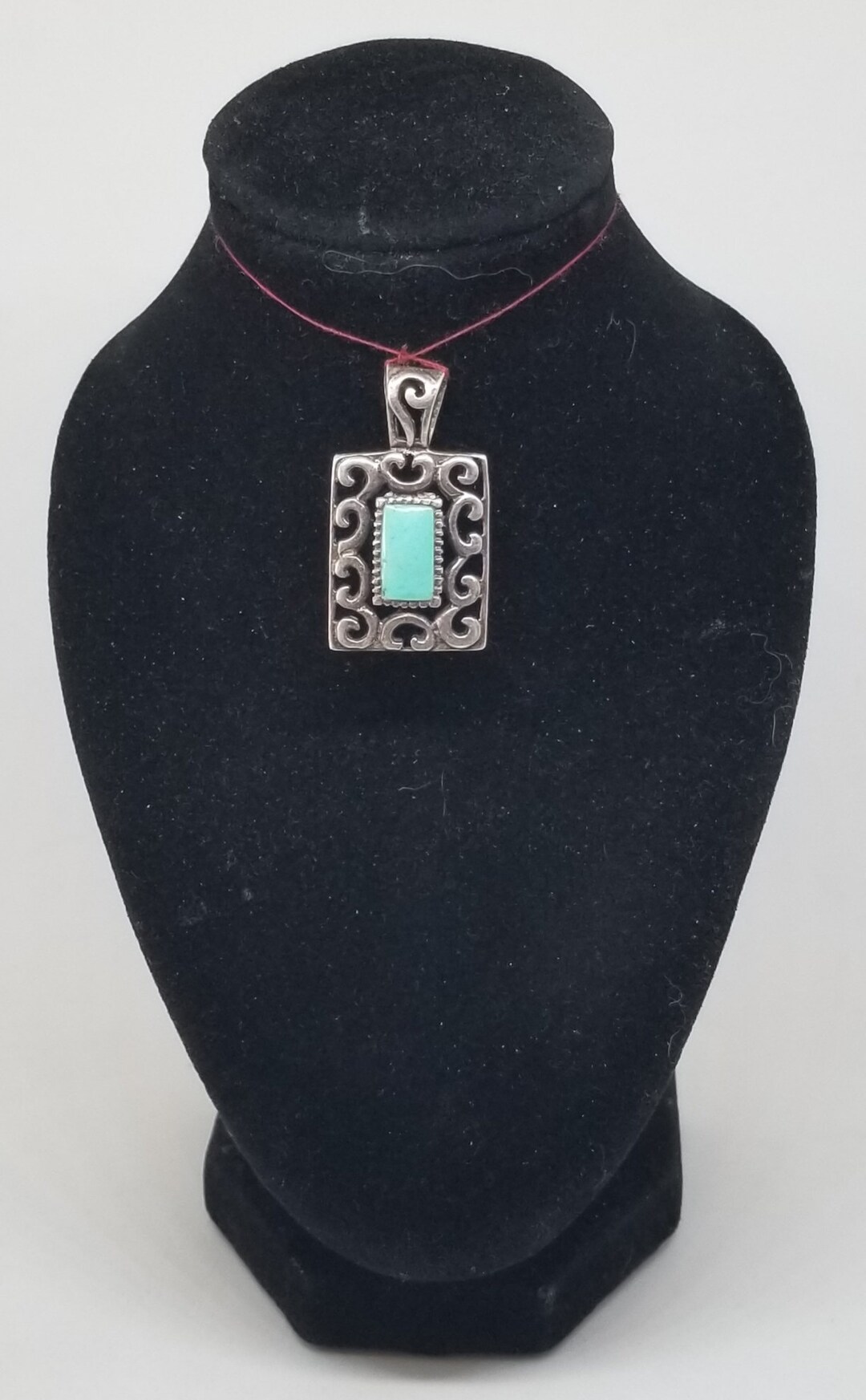 FA1645 Vintage Sterling and Turquoise Pendant. - Etsy