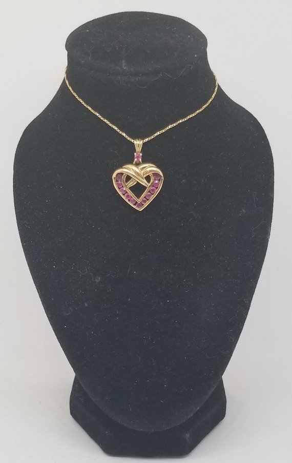 FA2219 Gold Plated Sterling and Ruby Heart Pendant