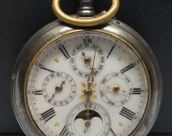 Montre De Poche Vintage DF&C DIMIER FRERES & Cie - Mécanique Manuelle, étui Nickel, Référence NV 98309, Occasion