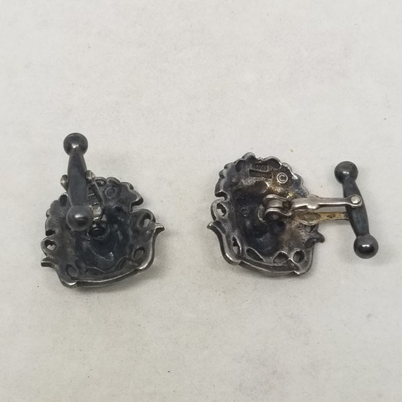 FA2649 Vintage Sterling Leo the Lion Cuff Links w… - image 4