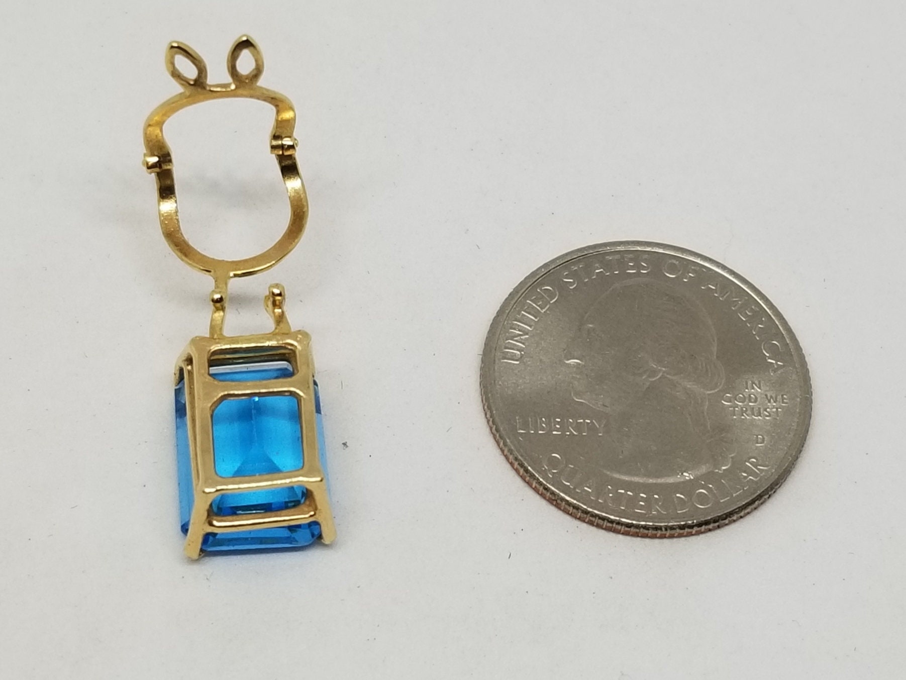 Z371 Vintage 14K Yellow Gold Topaz Pendant. - Etsy