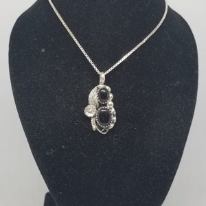 FA3024 Vintage Sterling and Onyx Pendant with SC on a 20&quot; Sterling Chain.