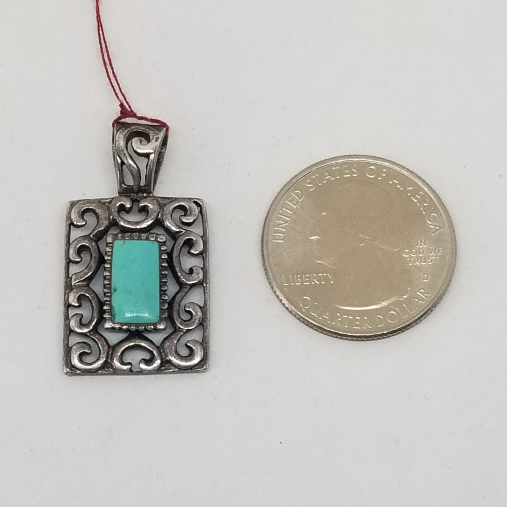 FA1645 Vintage Sterling and Turquoise Pendant. - Etsy