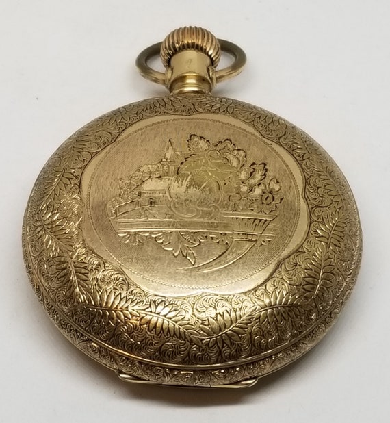 FAPW269 1887 Gold Filled Elgin Pocket Watch, Swin… - image 3