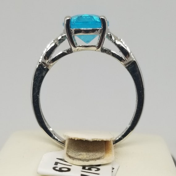 FAB1674 Vintage 925 Sterling Silver Created Topaz… - image 3