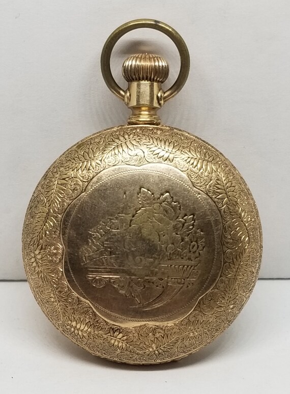 FAPW269 1887 Gold Filled Elgin Pocket Watch, Swin… - image 2