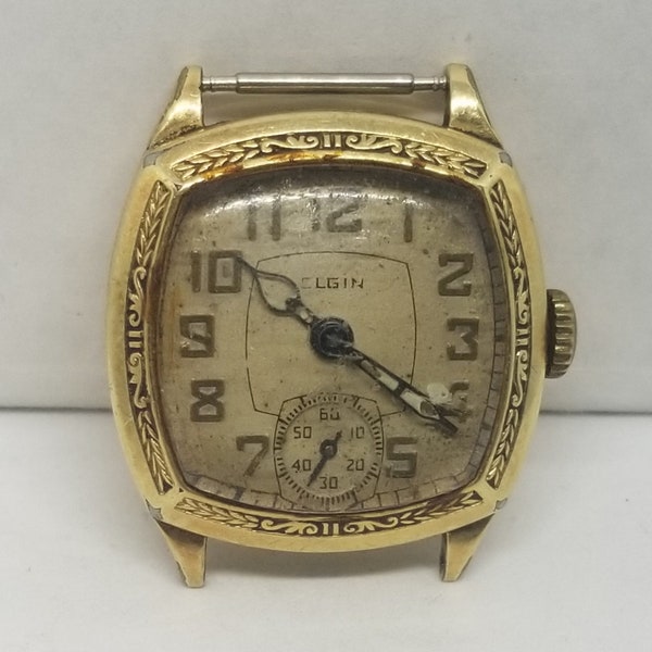 FARW78 1931 G.F. Elgin Wrist Watch Grade 485, Size 4/0s, 7 Jewels, Not Working.