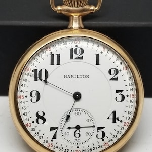 FAPW382 1920 Gold Filled Hamilton Pocket Watch, Grade 992, Size 16s, 21 Jewels, Works.