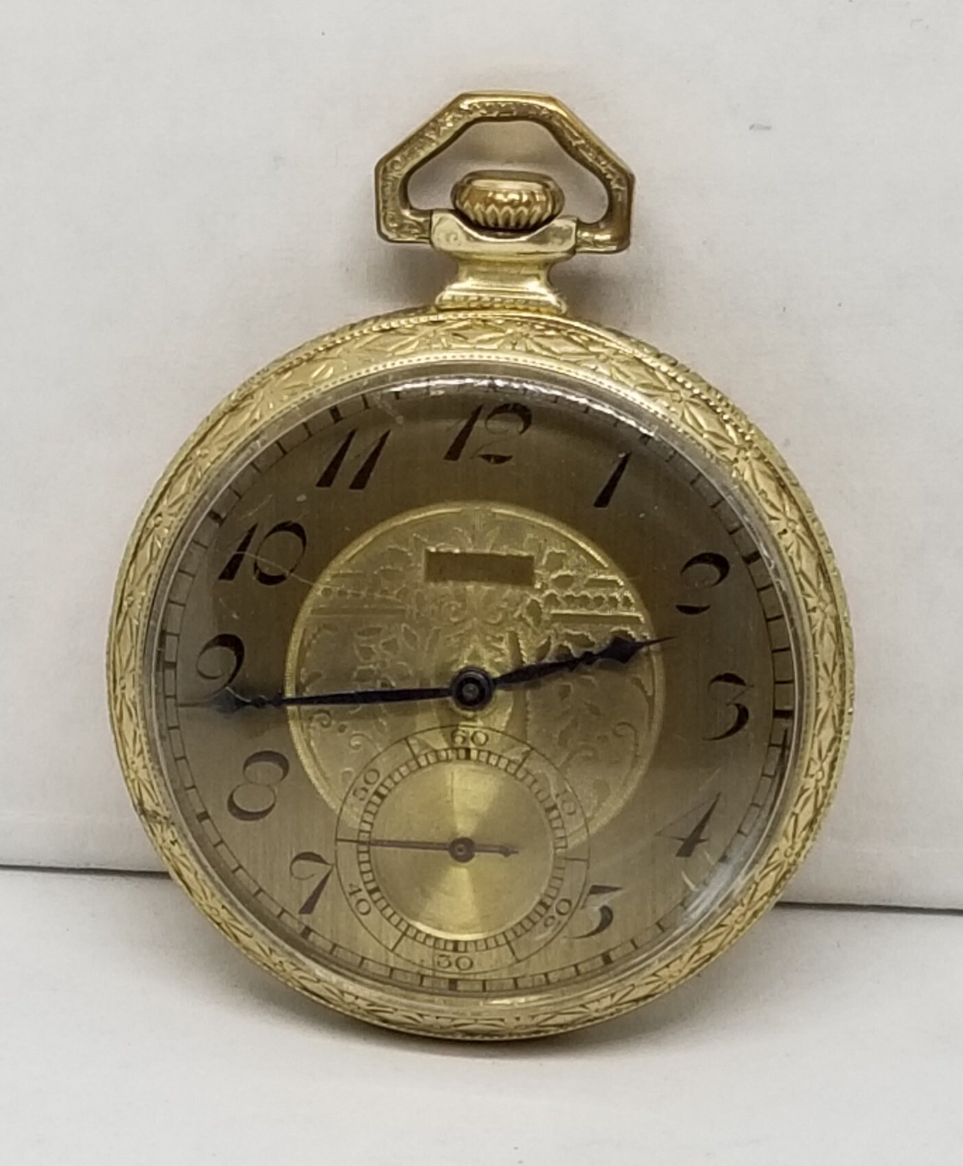 FAPW239 1927 G.F. Elgin Pocket Watch Grade 345 Size 12s 17