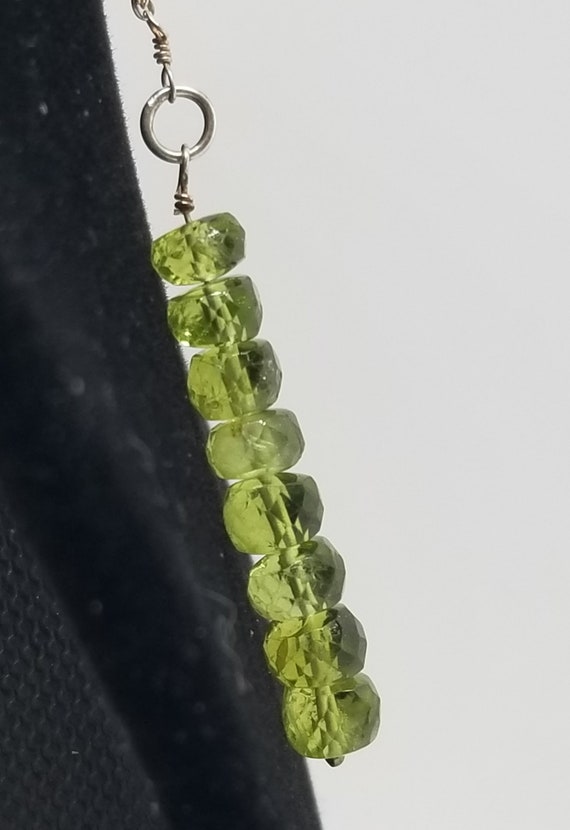 FA3601 Vintage 17" 925 Sterling Silver Peridot Ne… - image 3