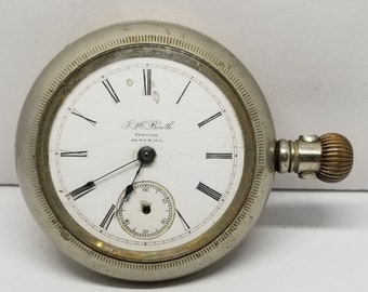 FAPW323 1892 Seth Thomas Private Label Pocket Watch, Grade 56, Size 18s, 11 Jewels, Not Working.