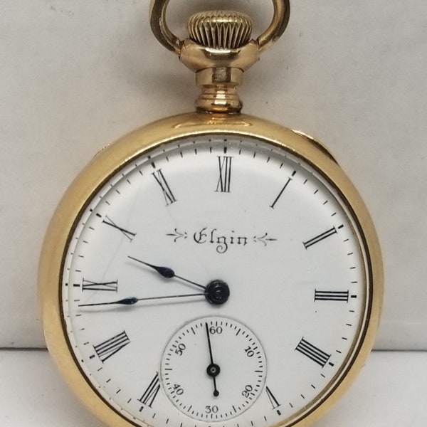 FAPW153 1904 Gold Filled Elgin Pocket Watch, Grade 282, Size 0s, 7 Jewels, Working.