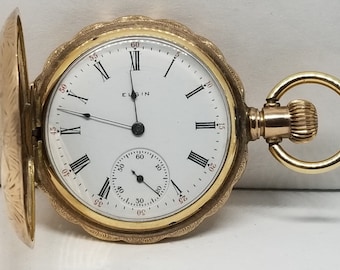 FAPW265 1904 Gold Filled Elgin Pocket Watch, Grade 286, Size 6s, 7 Jewels, Needs Work.