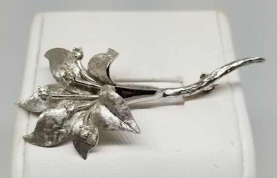 Z552 Vintage 14K White Gold Diamond Flower Brooch. Etsy Australia