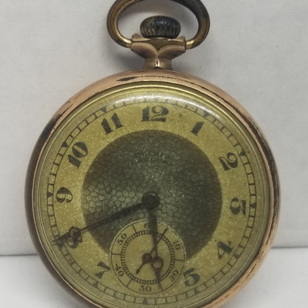 FAPW216 1918 Gold Filled Hampden Pocket Watch, Grade 302, Size 12s, 7 J, Not Working.