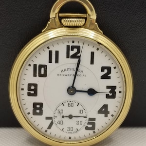 FAPW540 1941 G.F. Hamilton Railway Special Pocket Watch, Grade 992B, Size 16s, 21 Jewels, Working.