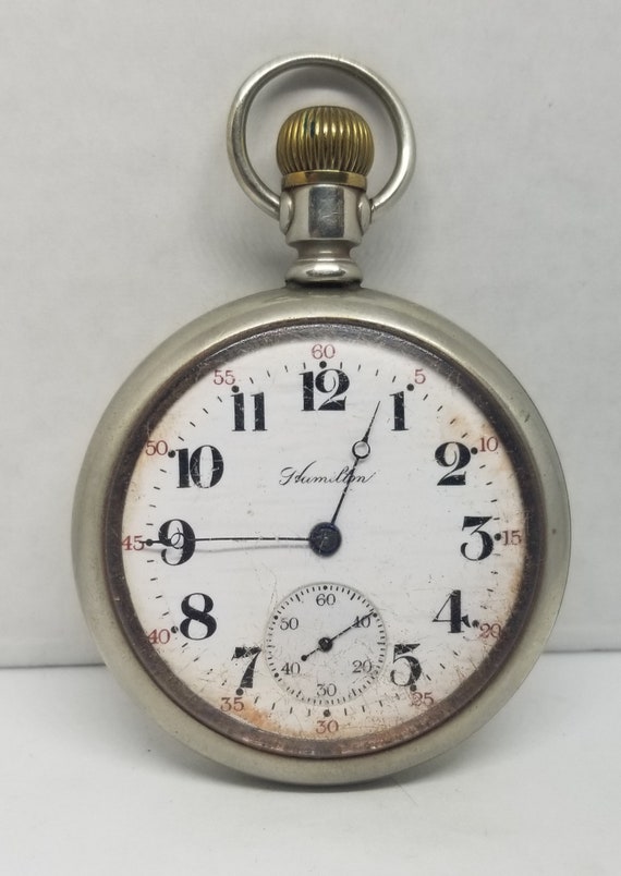 FAPW214 1918 Hamilton Pocket Watch, Grade 974, Siz