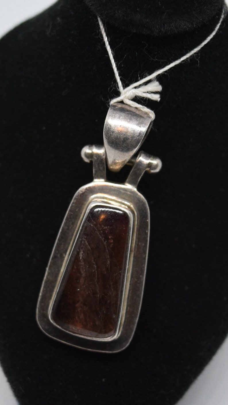 FA3565 Vintage Sterling & Watermelon Tourmaline Pendant. image 1