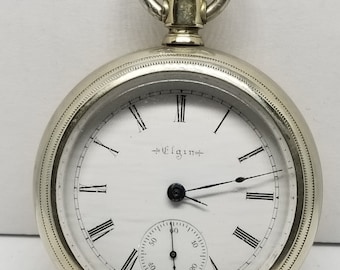 FAPW316 1899 Elgin Pocket Watch, Grade 73, Size 18s, 7 Jewels, Not Working.