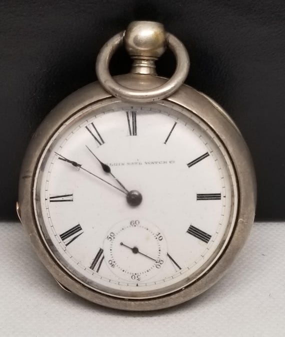 elgin sterling silver pocket watch