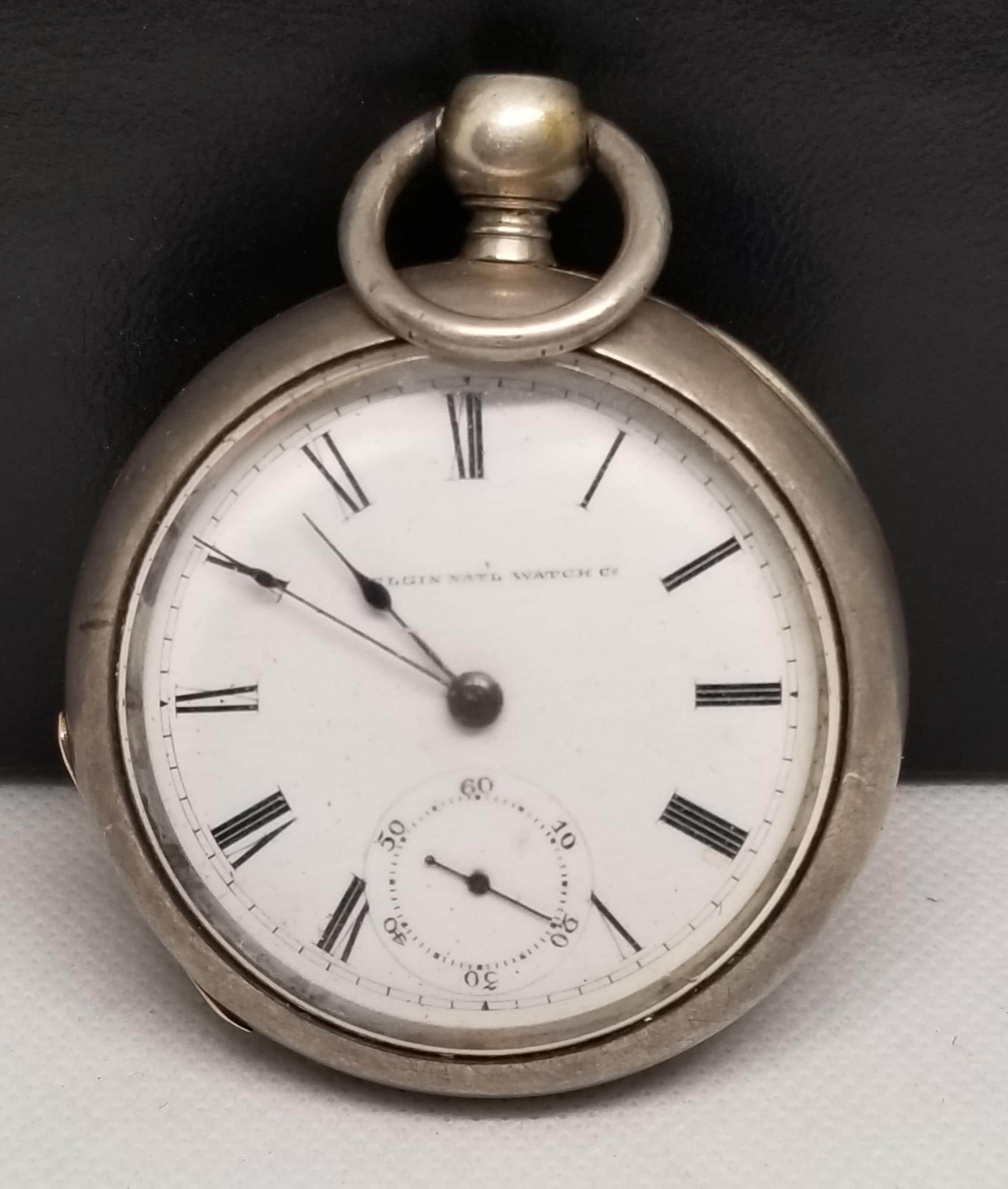 FAPW418 1878 Coin Silver Elgin Pocket Watch, Grade 13, Size 18s