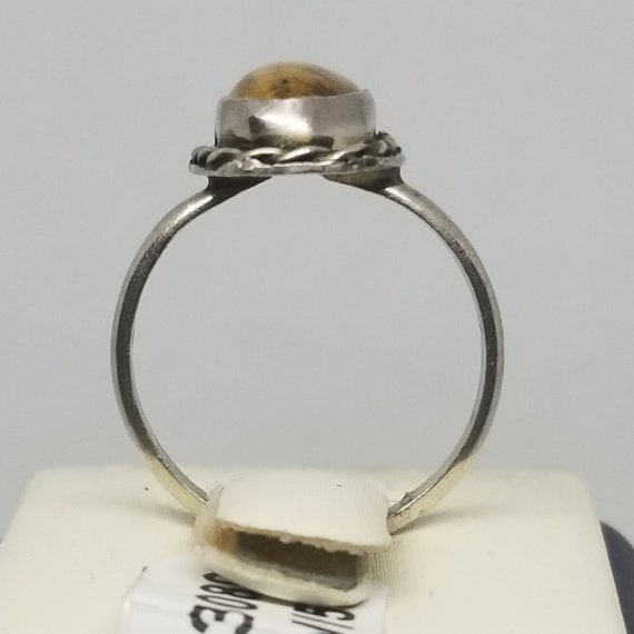 FA3089 Vintage Sterling and Tigers Eye Ring, Size… - image 3