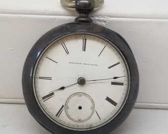 MAPW24 Est. 1882 Illinois Pocket Watch, Grade 1, Size 18s, 7 J, .800 Case, Not Working.